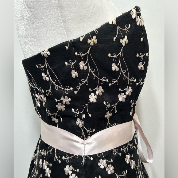 Jessica McClintock Gunne Sax Vintage Y2K Strapless Floral Homecoming Dress - Picture 6 of 10